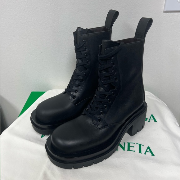 NIB BOTTEGA VENETA LUG LACE UP MILITARY COMBAT BOOTS 38.5/ 39 - Picture 7 of 12